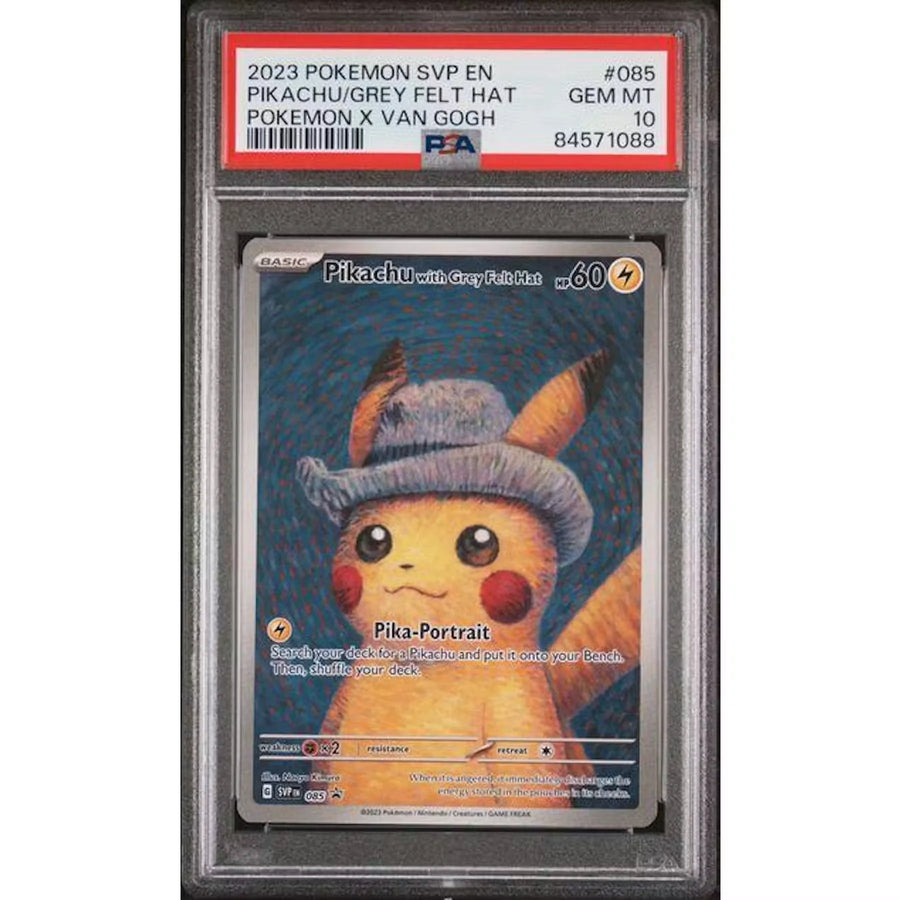 2023 Pokemon Van Gogh Pikachu with Grey Felt Hat Promo #085 | PSA 10