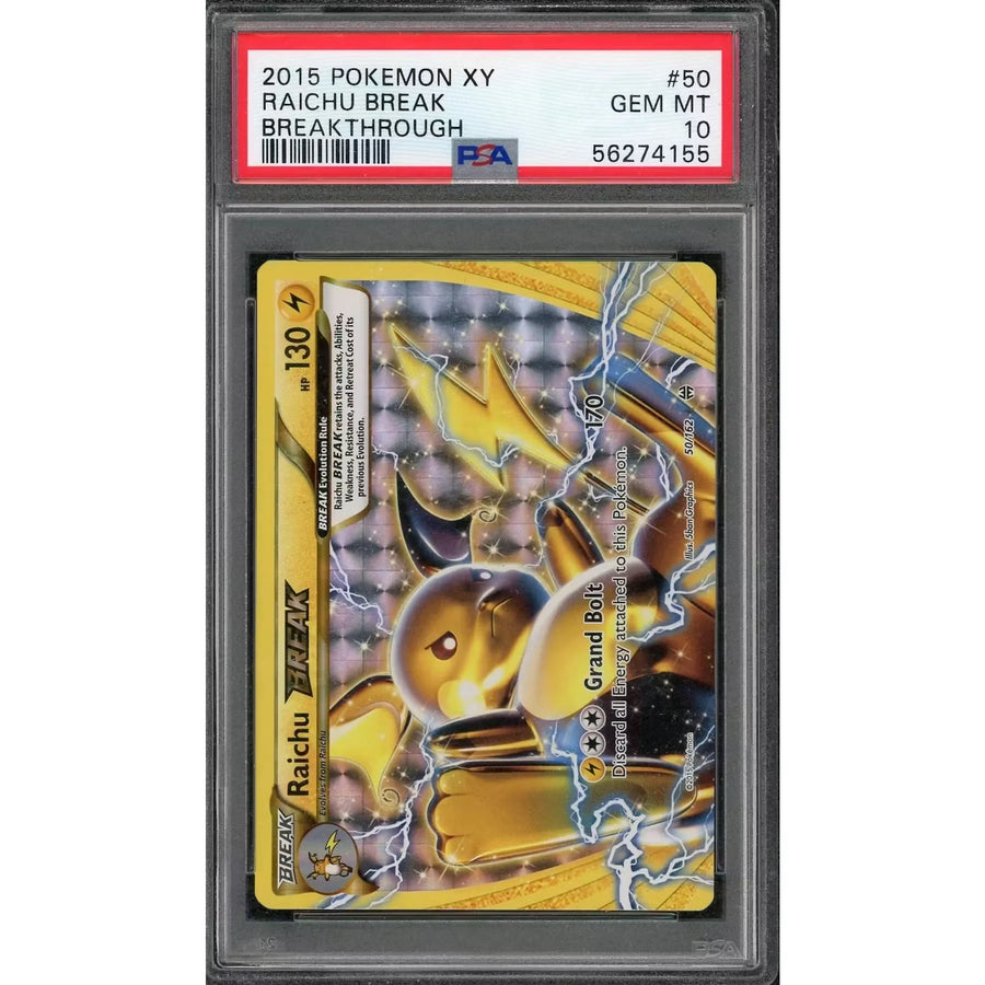 2015 Pokemon XY Breakthrough Raichu Break #50 | PSA 10