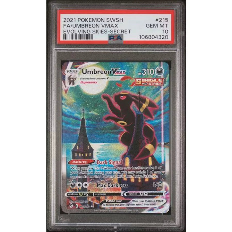 2021 Pokemon Evolving Skies Umbreon VMax Secret #215 PSA 10 - D2
