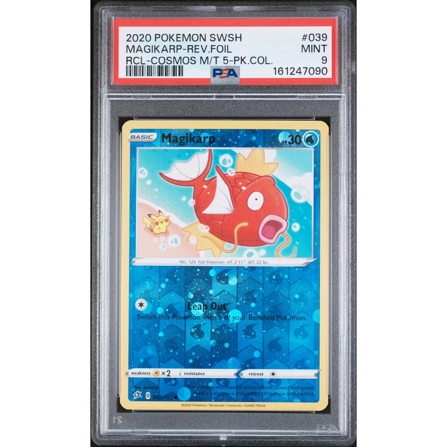 2020 Pokemon Rebel Clash Magikarp Reverse Foil Cosmos #039 | PSA 9