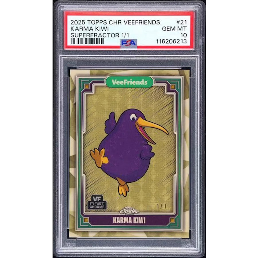 Karma Kiwi Superfractor 1/1 #21 | 2025 Topps Chrome VeeFriends PSA 10