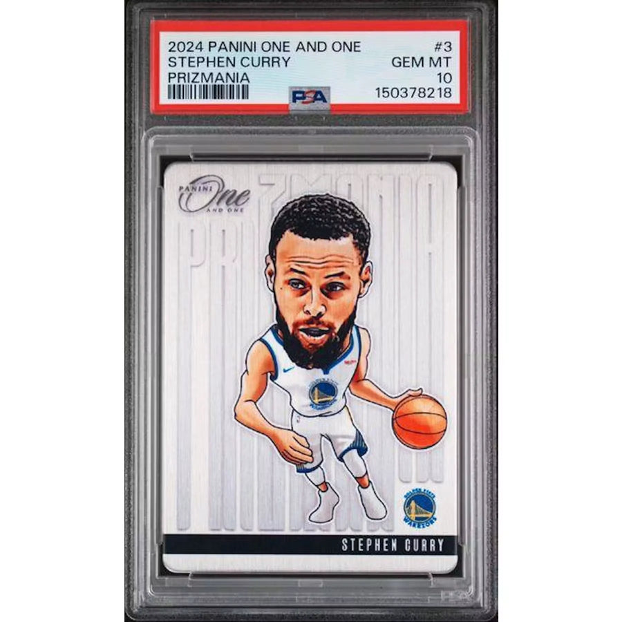 Stephen Curry Signed 2024 Panini One and One Prizmania #3 | PSA 10