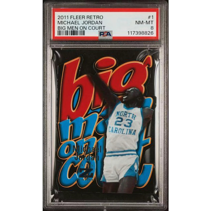 Michael Jordan Big Men On Court #1 Card | 2011 Fleer Retro PSA 8