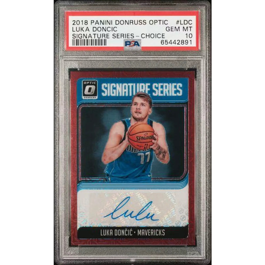 2018-19 Panini Donruss Optic Luka Doncic Signature Series Choice Rookie Auto PSA 10