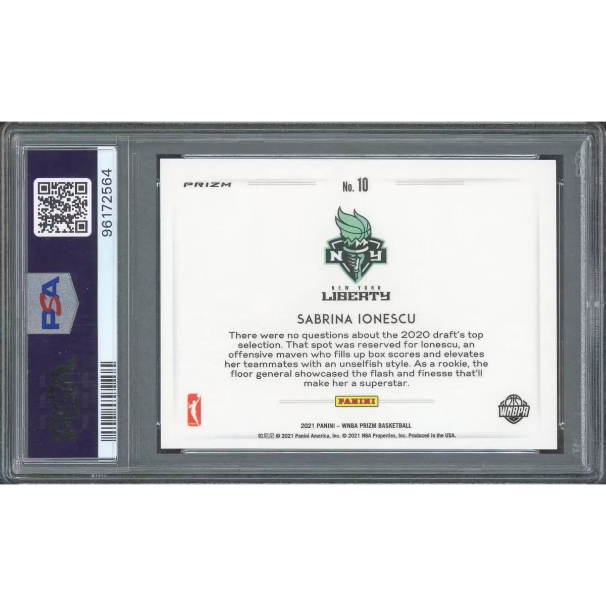 Sabrina Ionescu 2021 Panini Prizm Color Blast | PSA 10