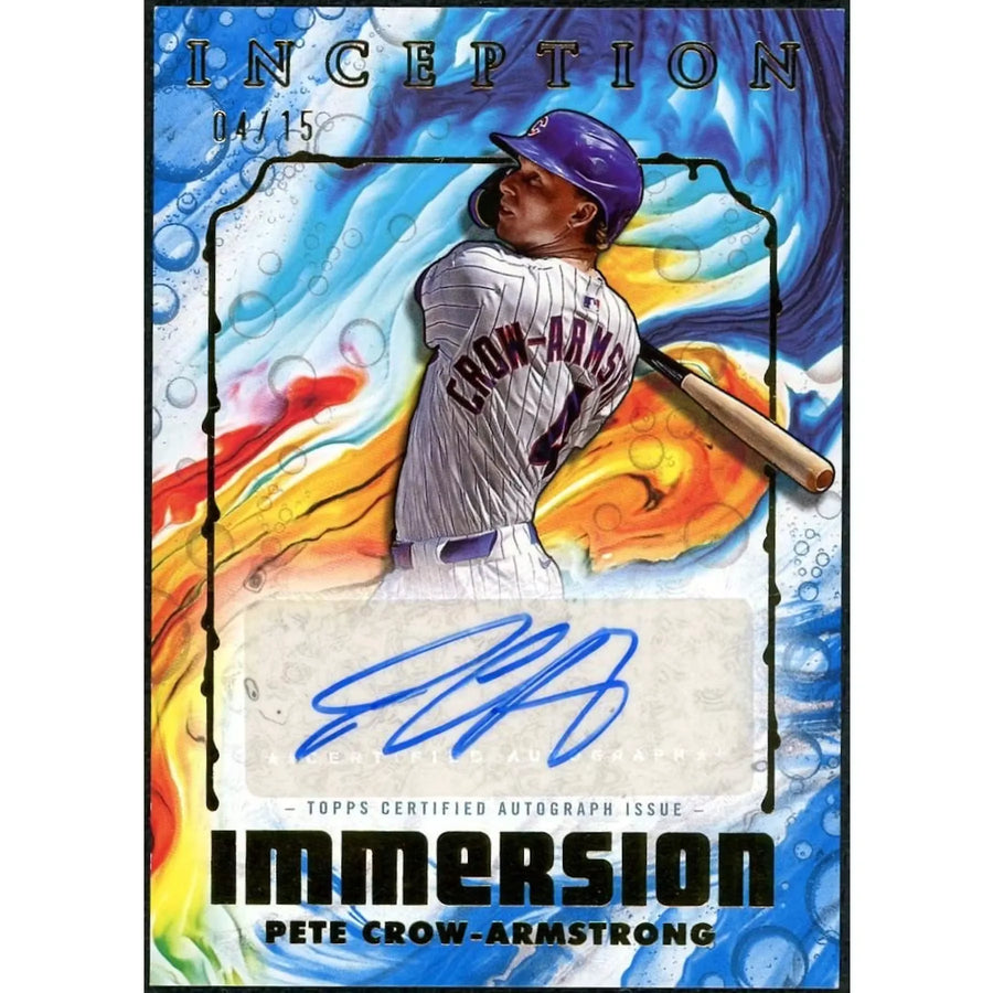 Pete Crow-Armstrong Signed 2025 Topps Inception Card | Blue Immersion Auto/15