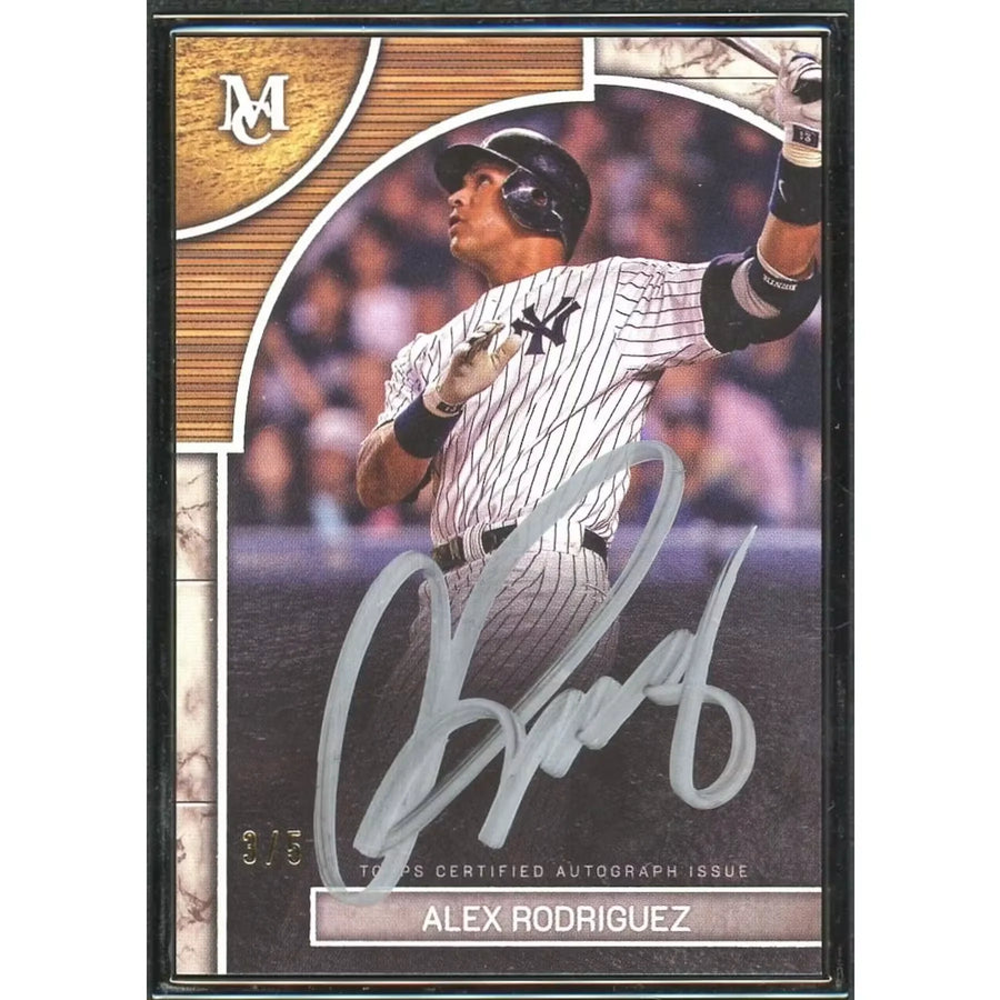 Alex Rodriguez Signed 2025 Topps Museum Card | Black Framed Silver Ink Auto/5