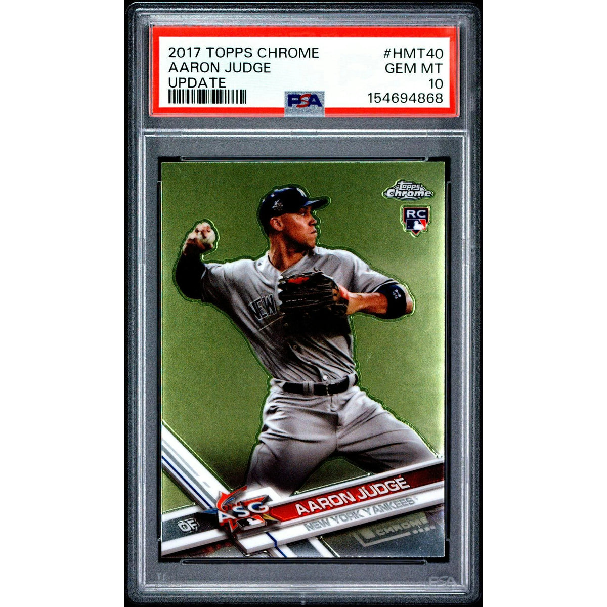 Aaron Judge 2017 Topps Chrome Update Rookie Card #HMT40 | PSA 10