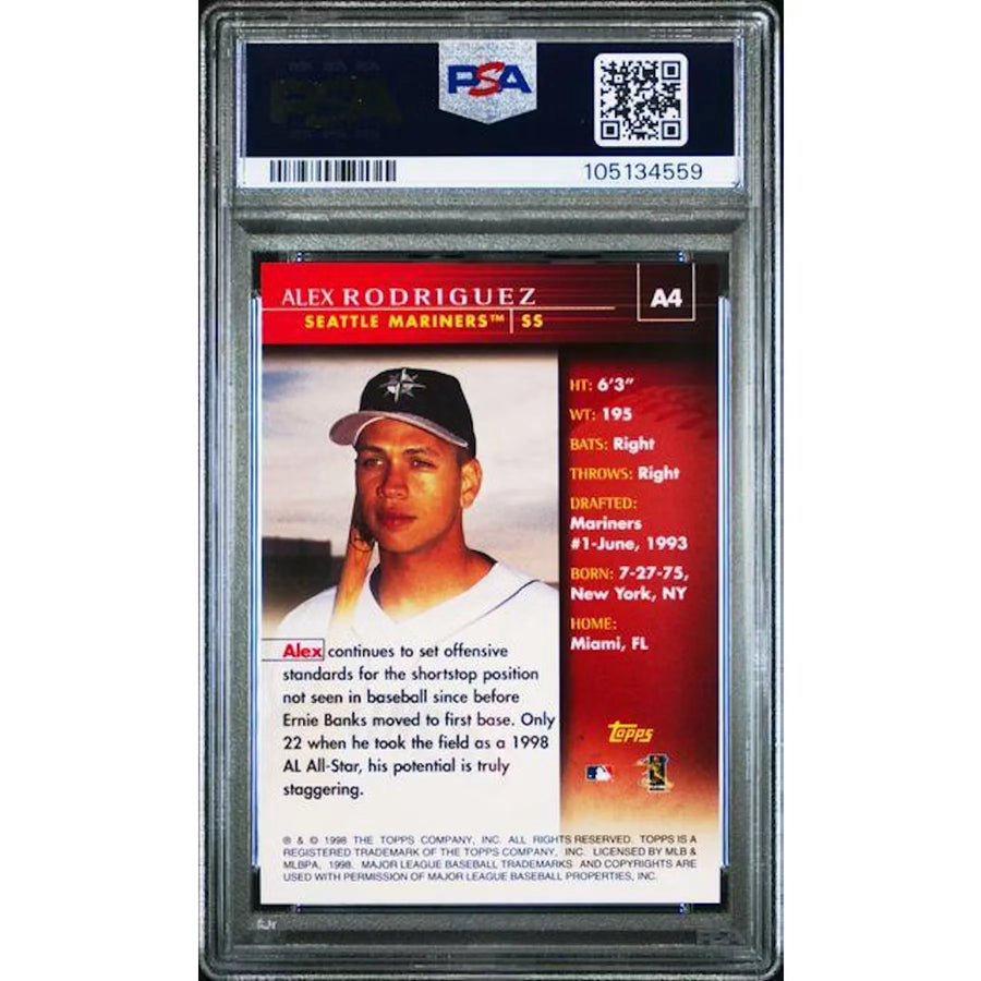 Alex Rodriguez Signed 1999 Topps Card | PSA 9 Auto #A4