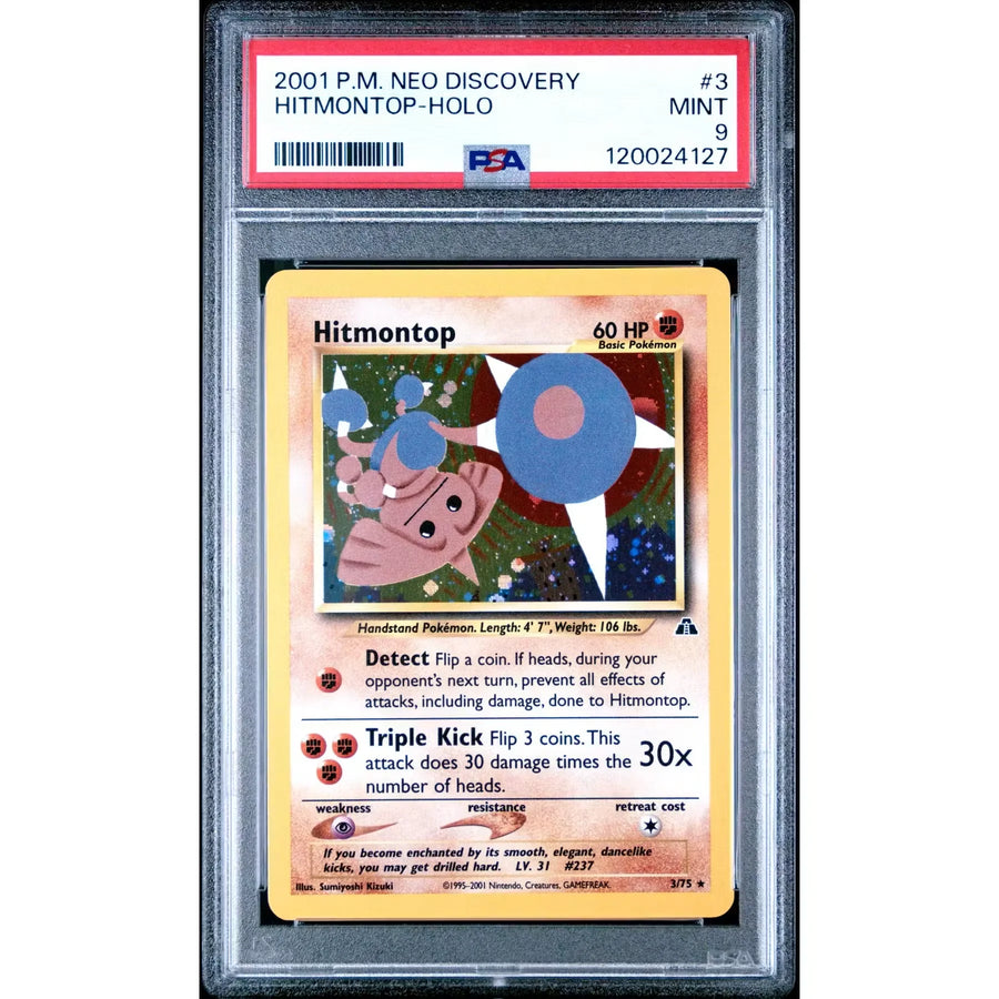 Pokemon Neo Discovery Hitmontop 3/75 Holo Rare | PSA 9