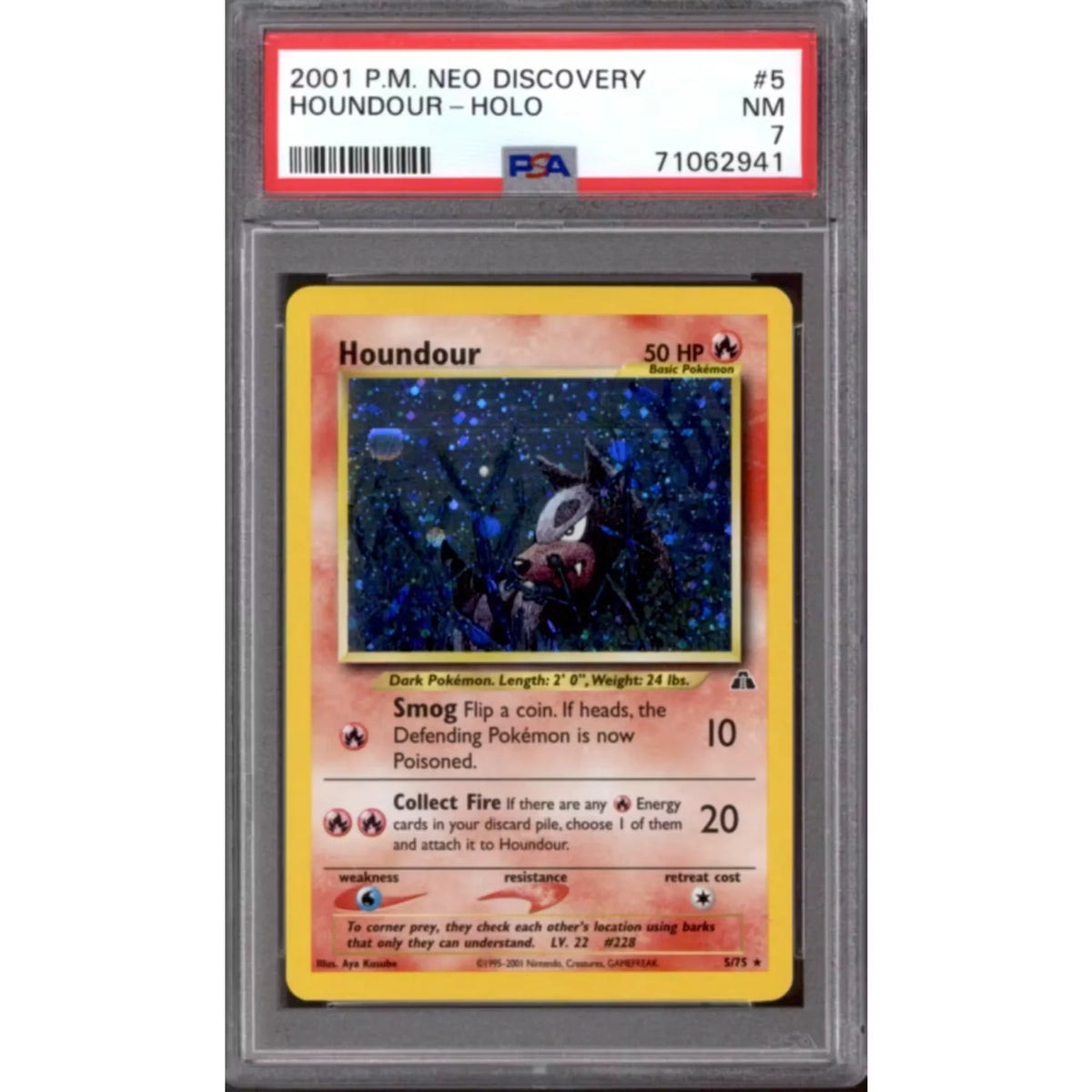 Pokemon Neo Discovery Houndour 5/75 | PSA 7