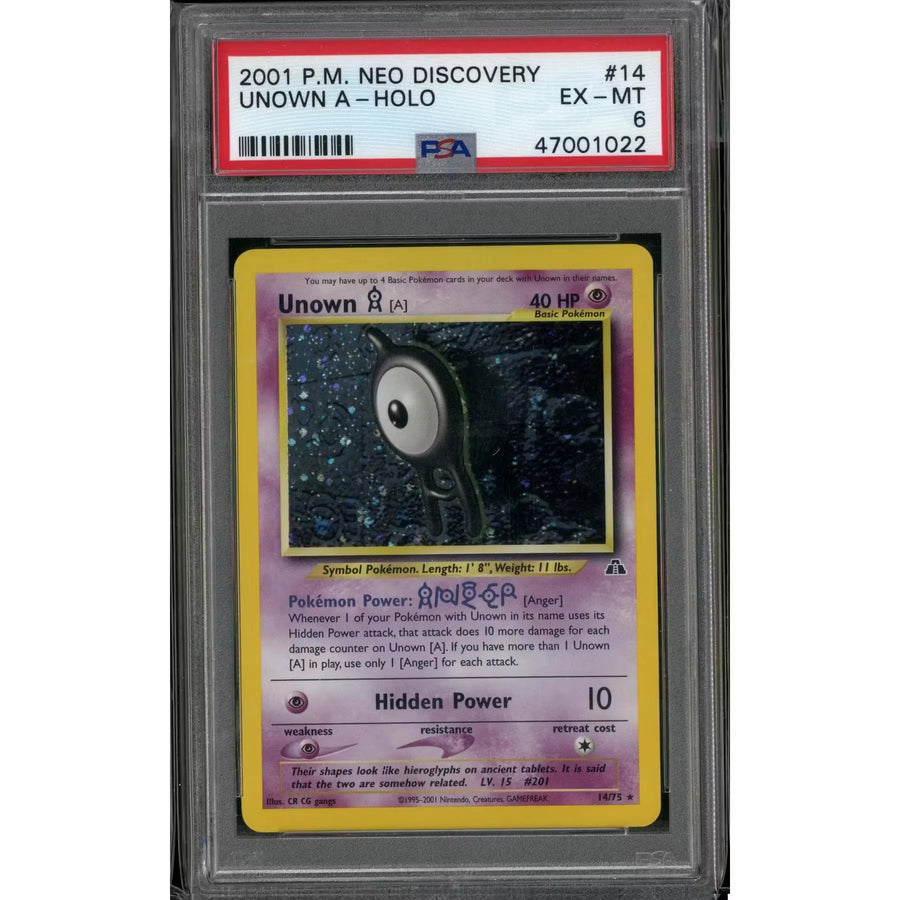 Pokemon Neo Discovery Unown A 14/75 | PSA 6