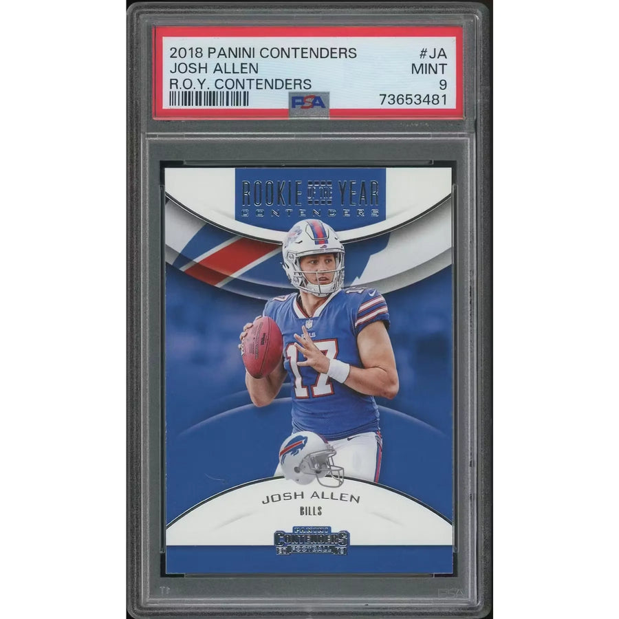 Josh Allen 2018 Panini Contenders Rookie of the Year Card | PSA 9