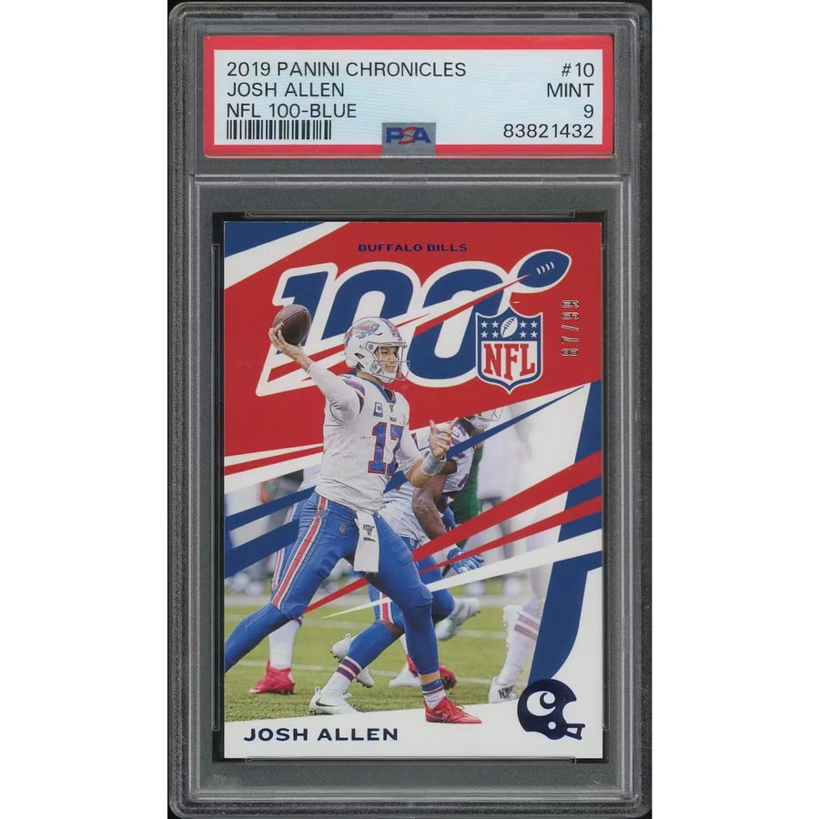 Josh Allen 2019 Panini Chronicles #10 Blue NFL 100 | PSA 9