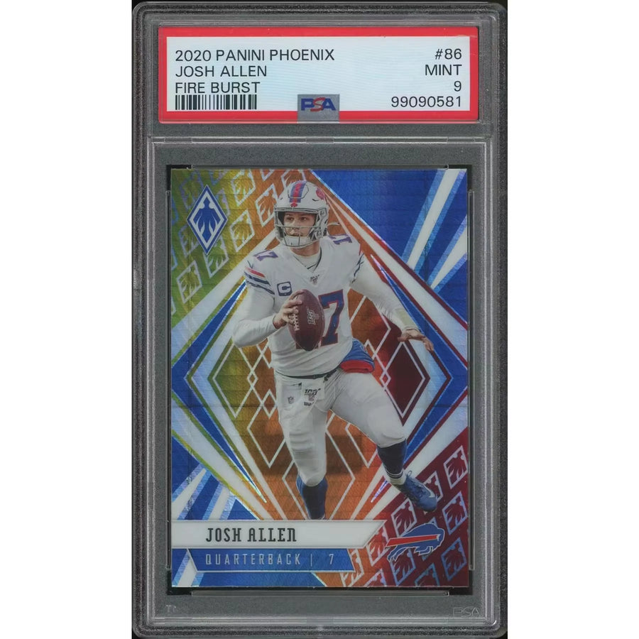 Josh Allen 2020 Panini Phoenix Football #86 Fire Burst | PSA 9