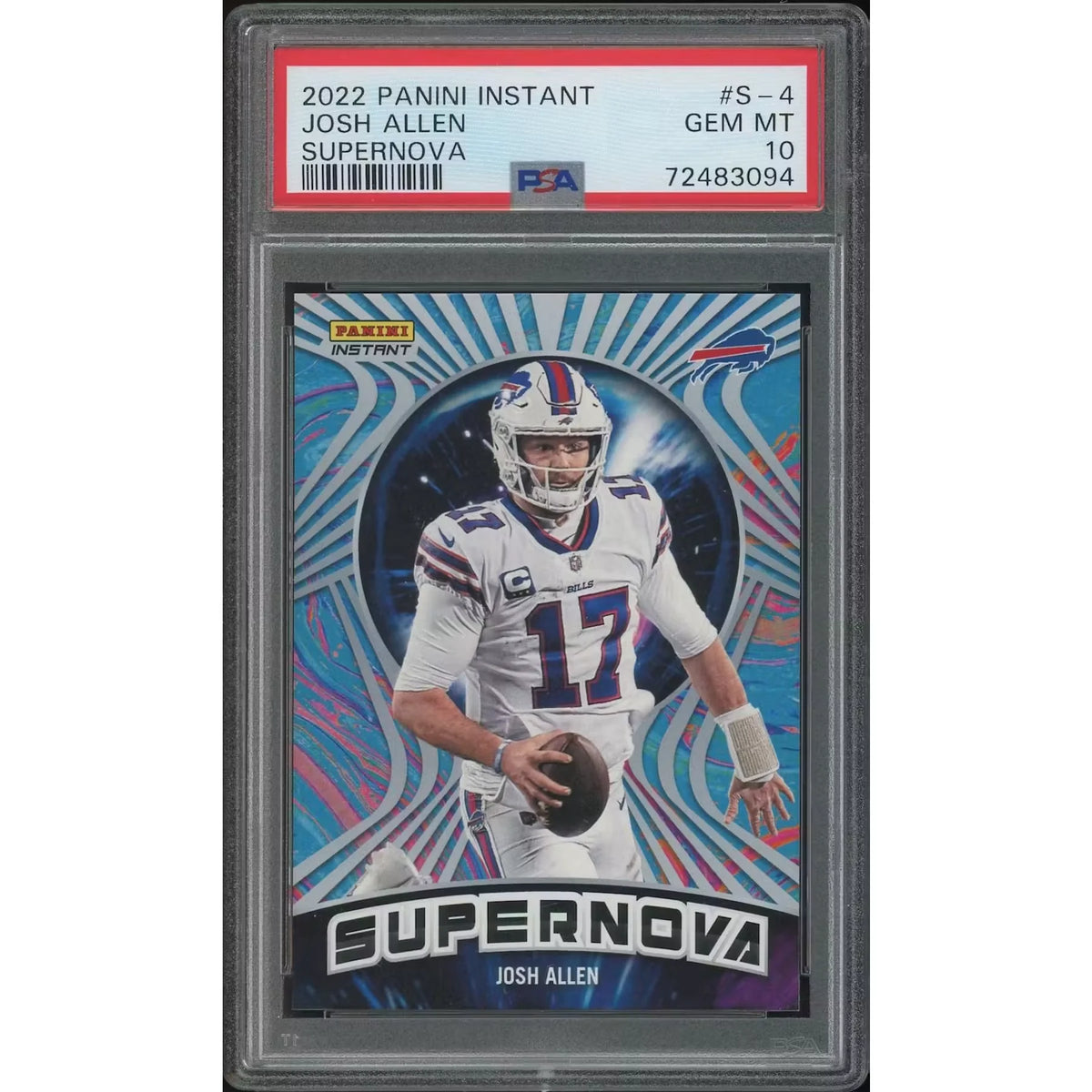 Josh Allen 2022 Panini Instant Football #S4 Supernova | PSA 10 Gem Mint