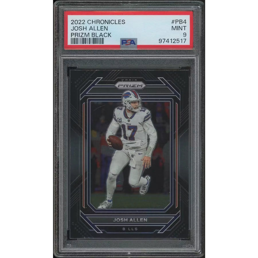 Josh Allen 2022 Panini Chronicles Black Prizm Card | PSA 9