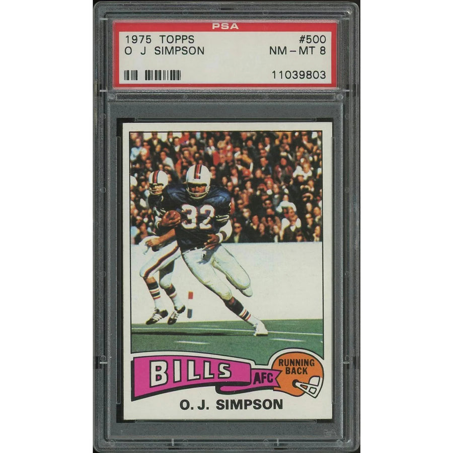 O.J. Simpson 1975 Topps Football #500 | PSA 8 NM-MT