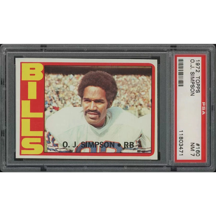 1972 Topps Football #160 O.J. Simpson | PSA 7 NM