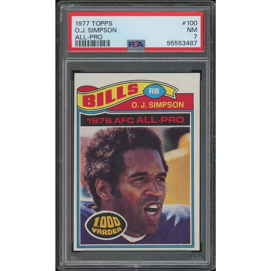 1977 Topps Football #100 O.J. Simpson All-Pro | PSA 7