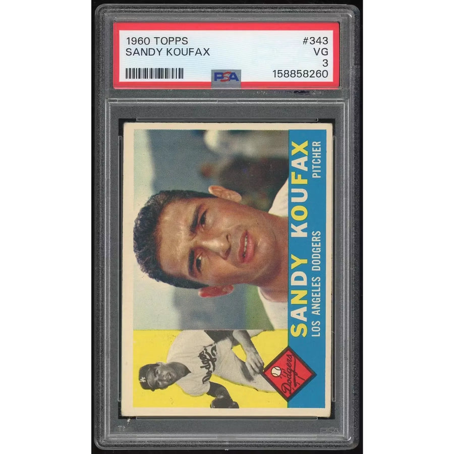Sandy Koufax 1960 Topps #343 Baseball Card | PSA 3 - D2