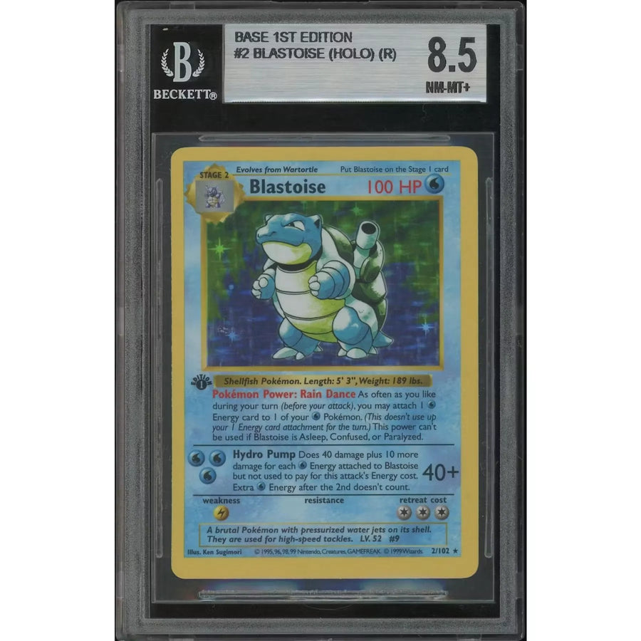 Pokemon Base Set Blastoise 2/102 1st Edition Shadowless | BGS 8.5