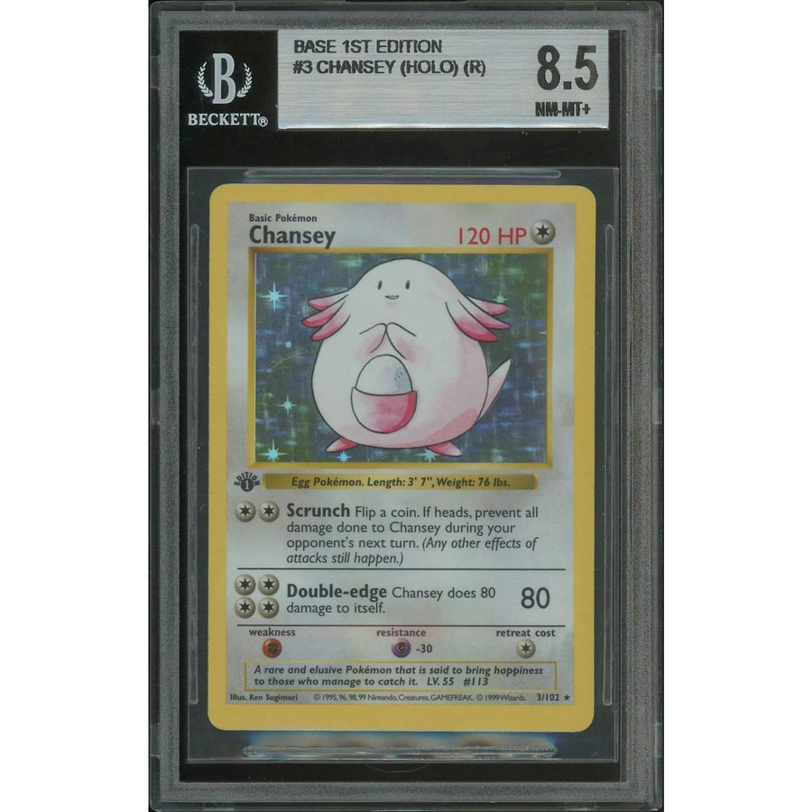 Pokemon Base Set Chansey 3/102 | 1st Edition Shadowless BGS 8.5
