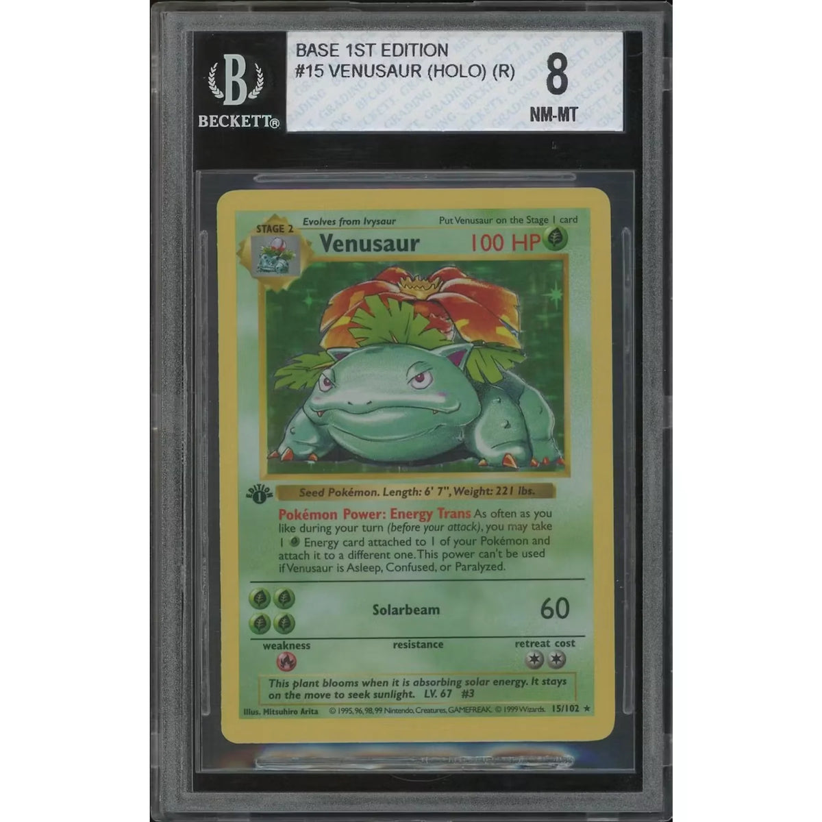 Pokemon Base Set Venusaur 1st Edition Shadowless | BGS 8