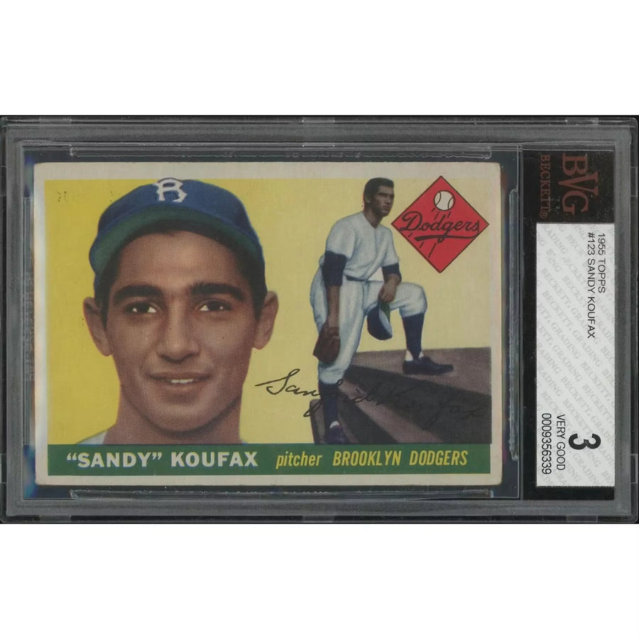Sandy Koufax 1955 Topps Baseball #123 Rookie Card | BVG 3 VG