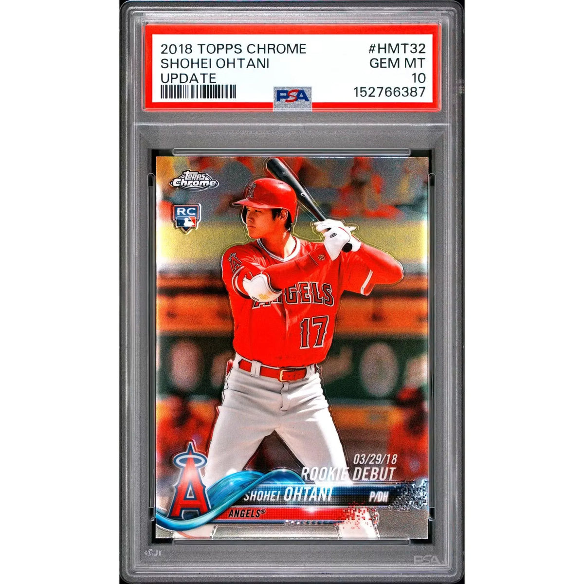 2018 Topps Chrome Update Shohei Ohtani Rookie #HMT32 PSA 10 - D4