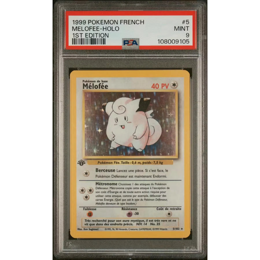 1999 Pokemon French Melofee Clefairy Holo 1st Edition #5 | PSA 9 | P4216652