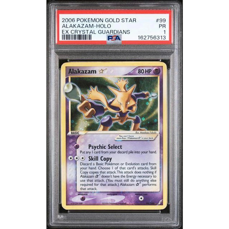 2006 Pokemon EX Crystal Guardians Alakazam Gold Star Holo #99 | PSA 1 | P4216993