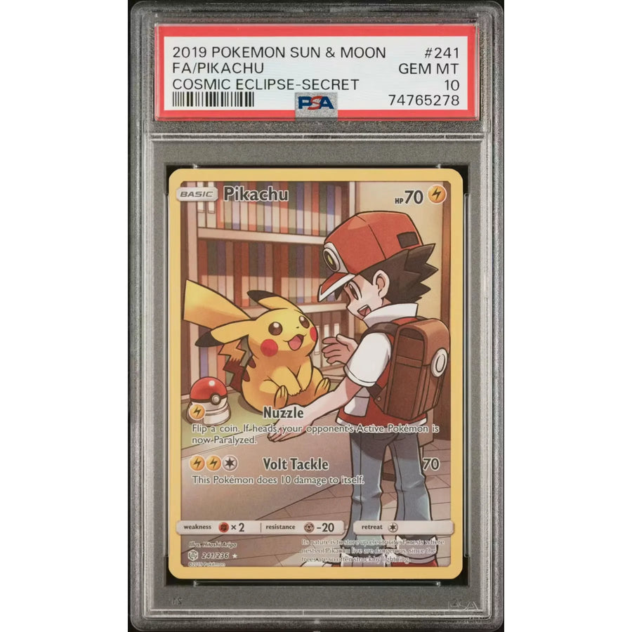 2019 Pokemon Cosmic Eclipse Pikachu Full Art Secret Rare | PSA 10 #241 | P4217435