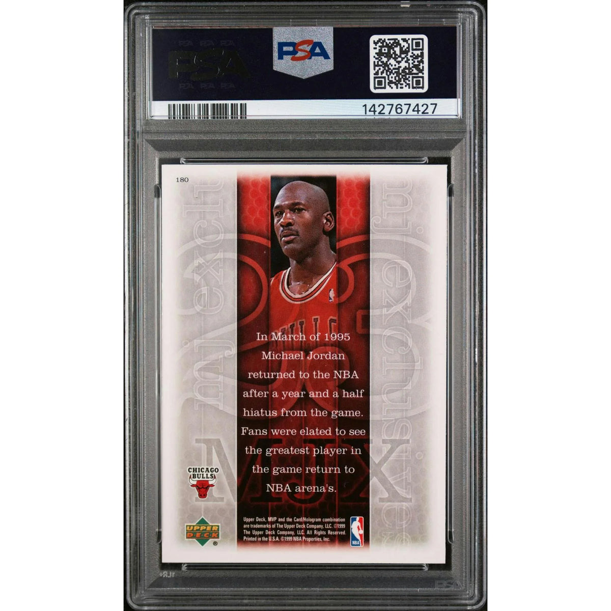 Michael Jordan 1999 Upper Deck MVP #180 | PSA 10 | P4219520