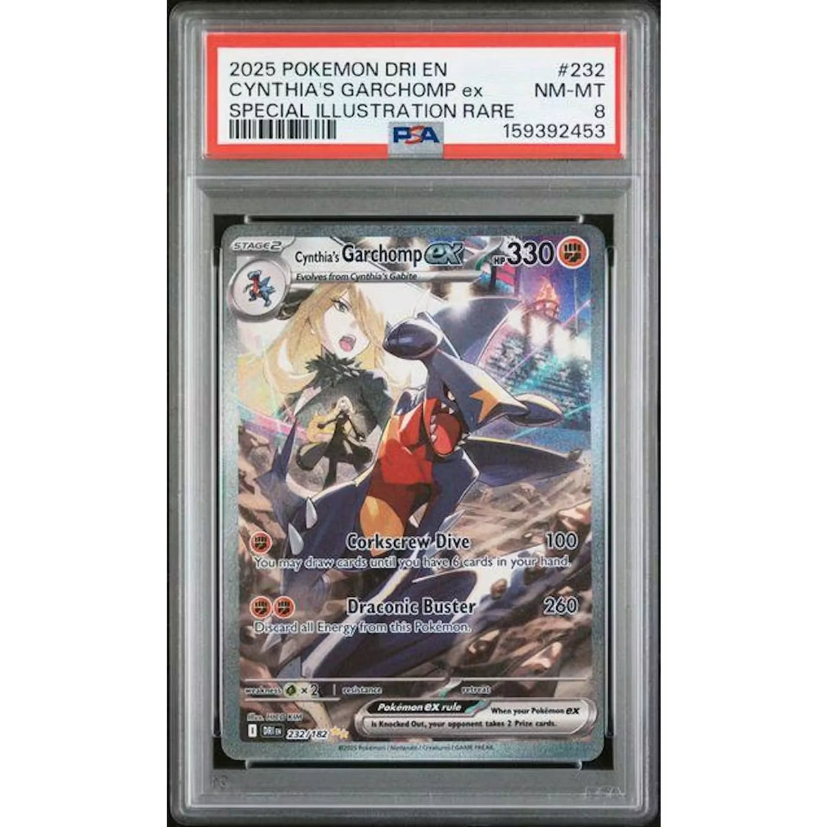 Cynthia's Garchomp Special Illustration Rare #232 | 2025 Destined Rivals PSA 8 | P4299769