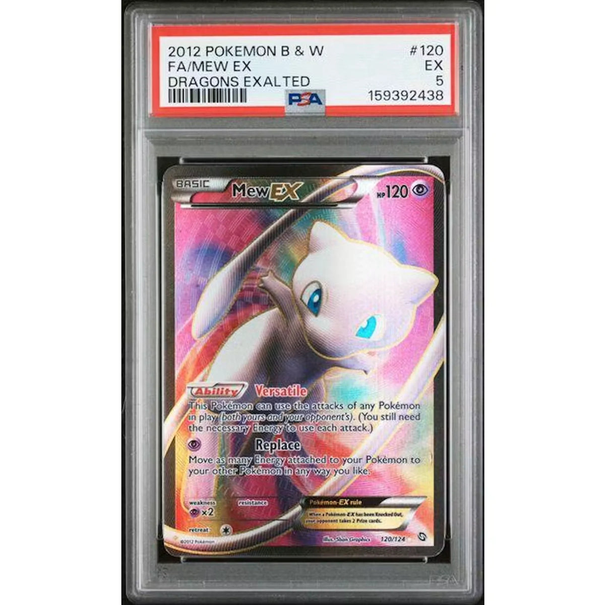 2012 Pokemon Dragons Exalted Mew ex Full Art #120 | PSA 5 | P4299778