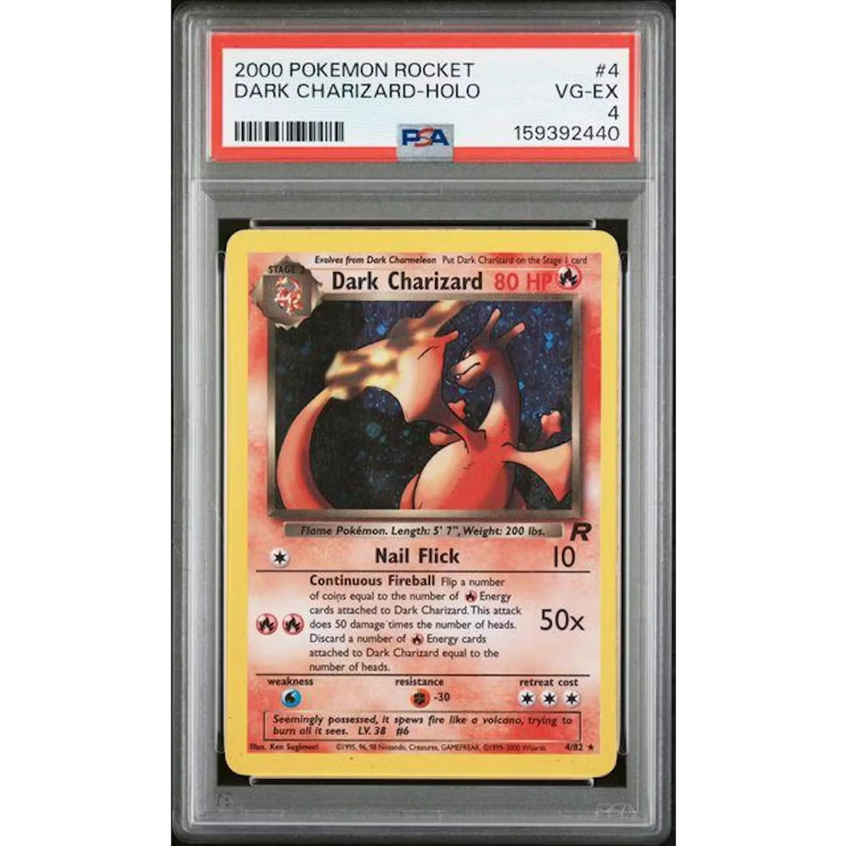 2000 Pokemon Rocket Dark Charizard Holo #4 | PSA 4 | P4300163