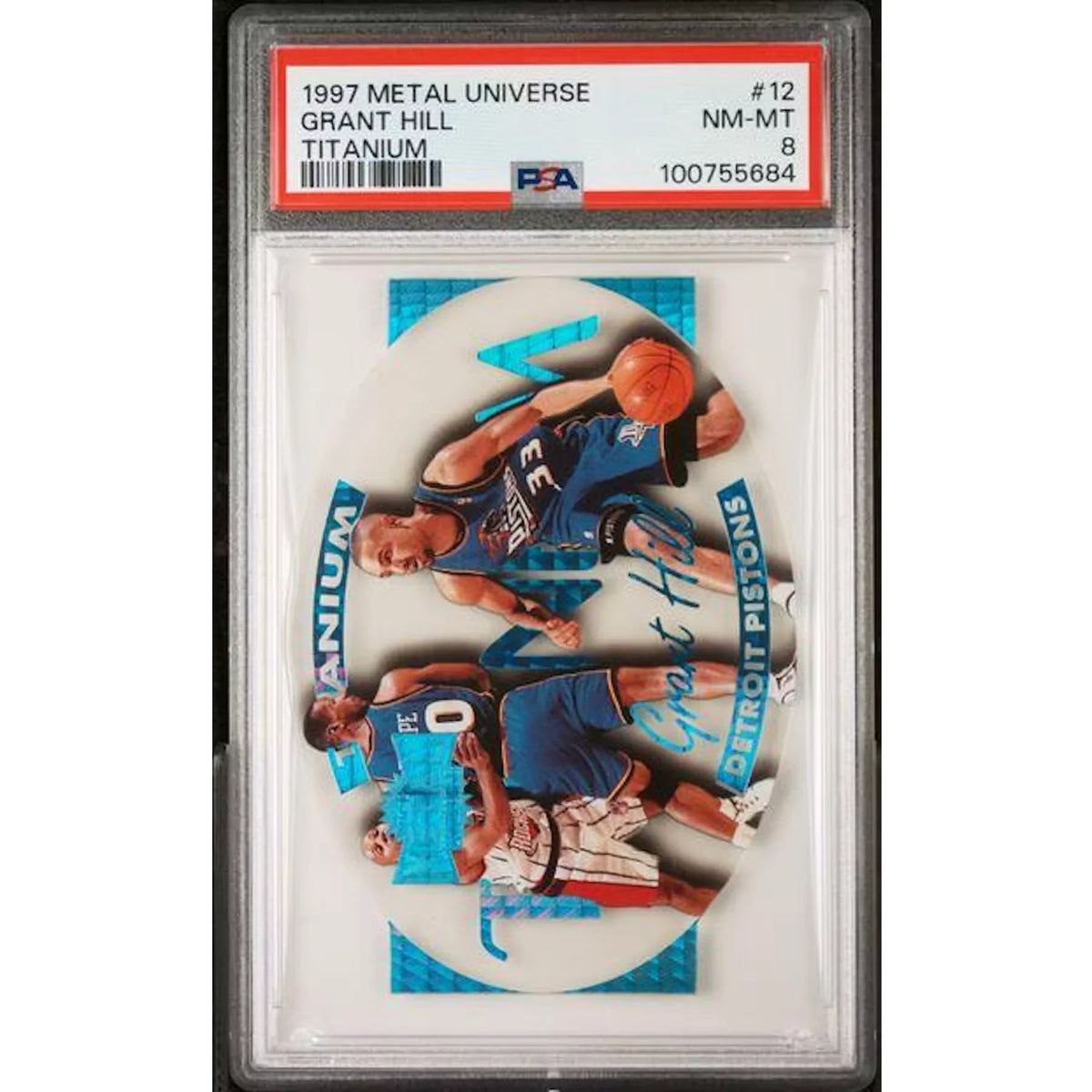 Grant Hill 1997 Skybox Metal Universe Titanium #12 | PSA 8 | P4302674