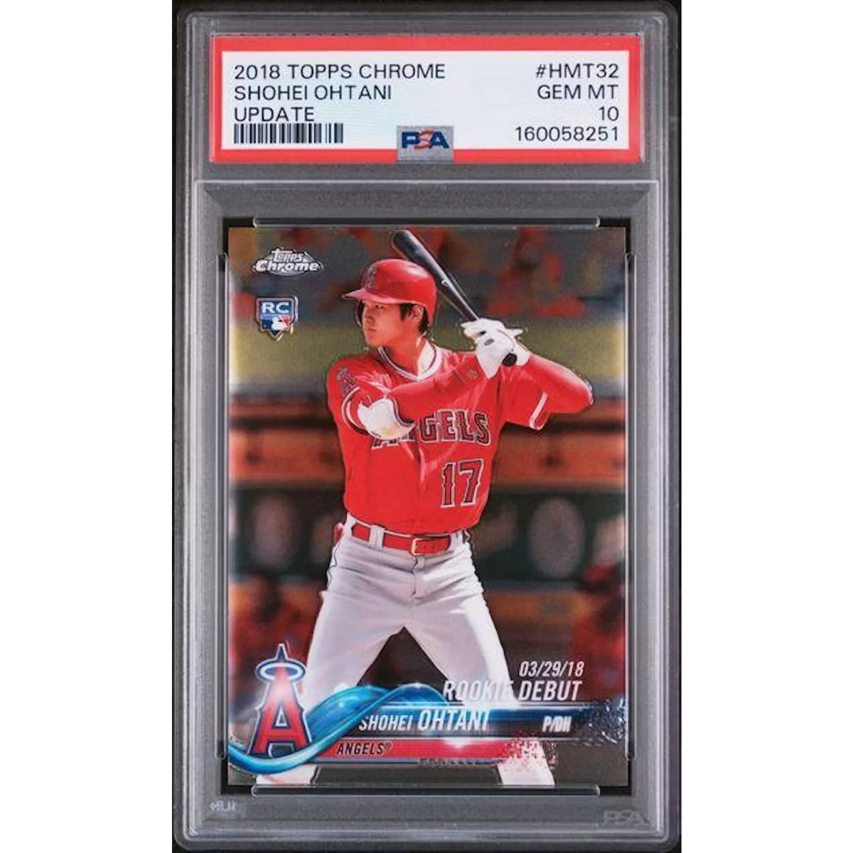 Shohei Ohtani 2018 Topps Chrome Update Rookie Card #HMT32 | PSA 10