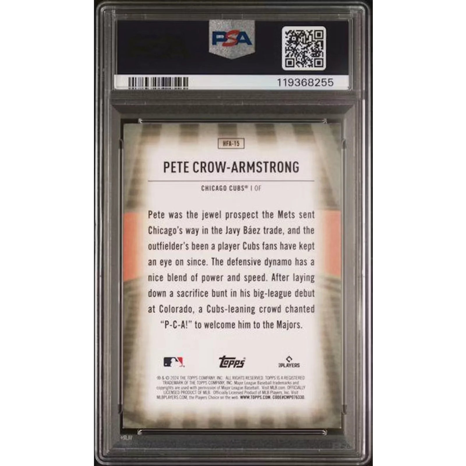 Pete Crow-Armstrong 2024 Topps Home Field Advantage Rookie #HFA-15 | PSA 9