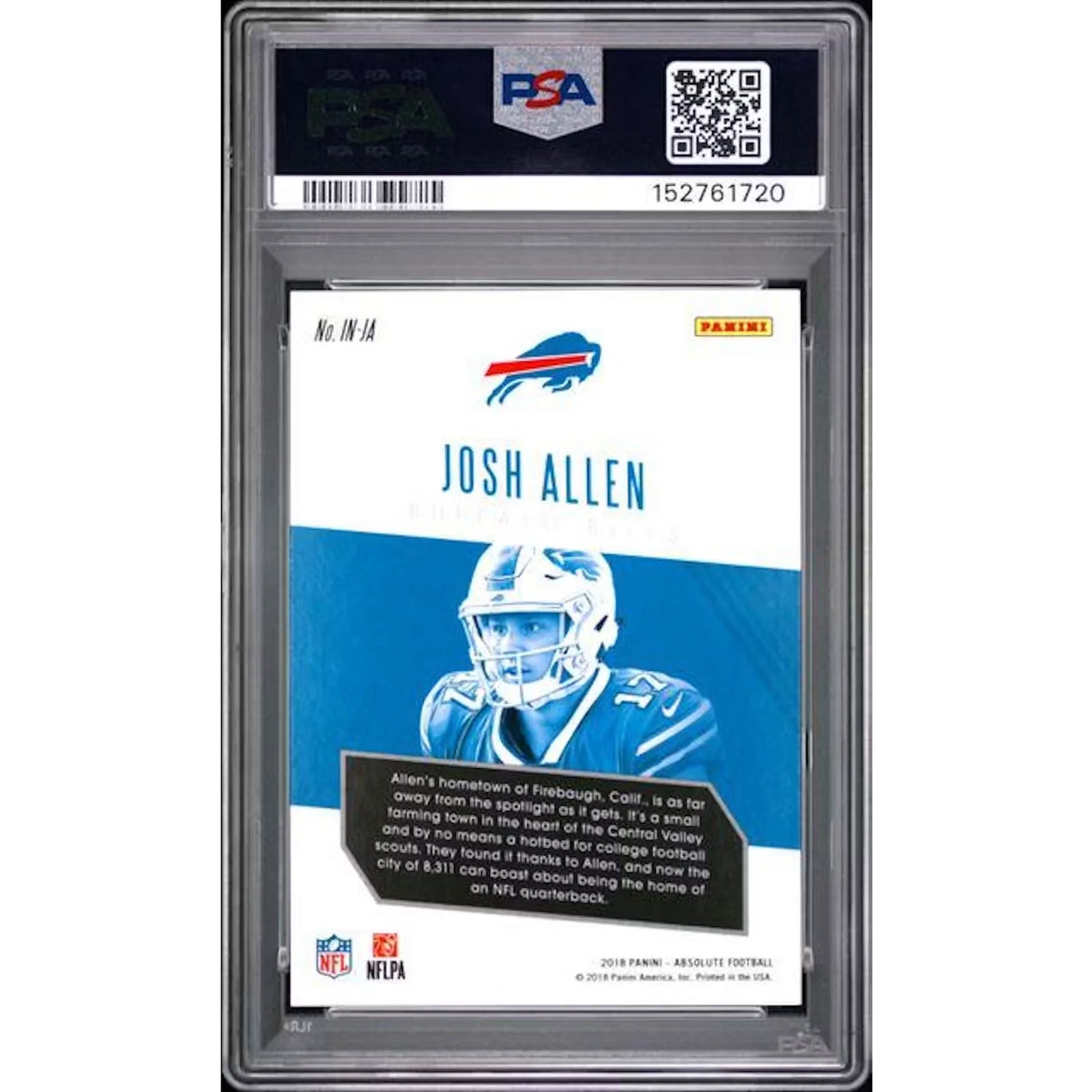 Josh Allen 2018 Panini Absolute Introductions Rookie Card | PSA 10