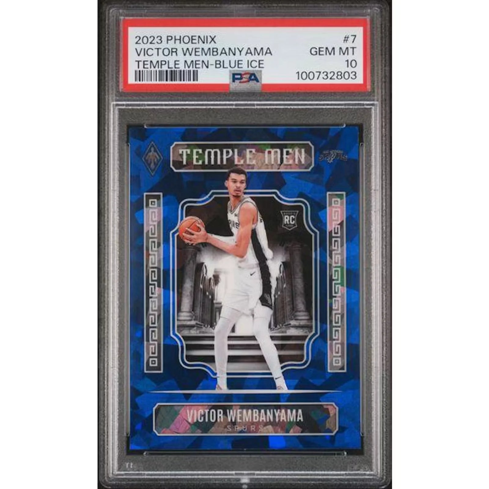 Victor Wembanyama Signed 2023-24 Panini Phoenix Rookie #7 | PSA 10 Blue Ice