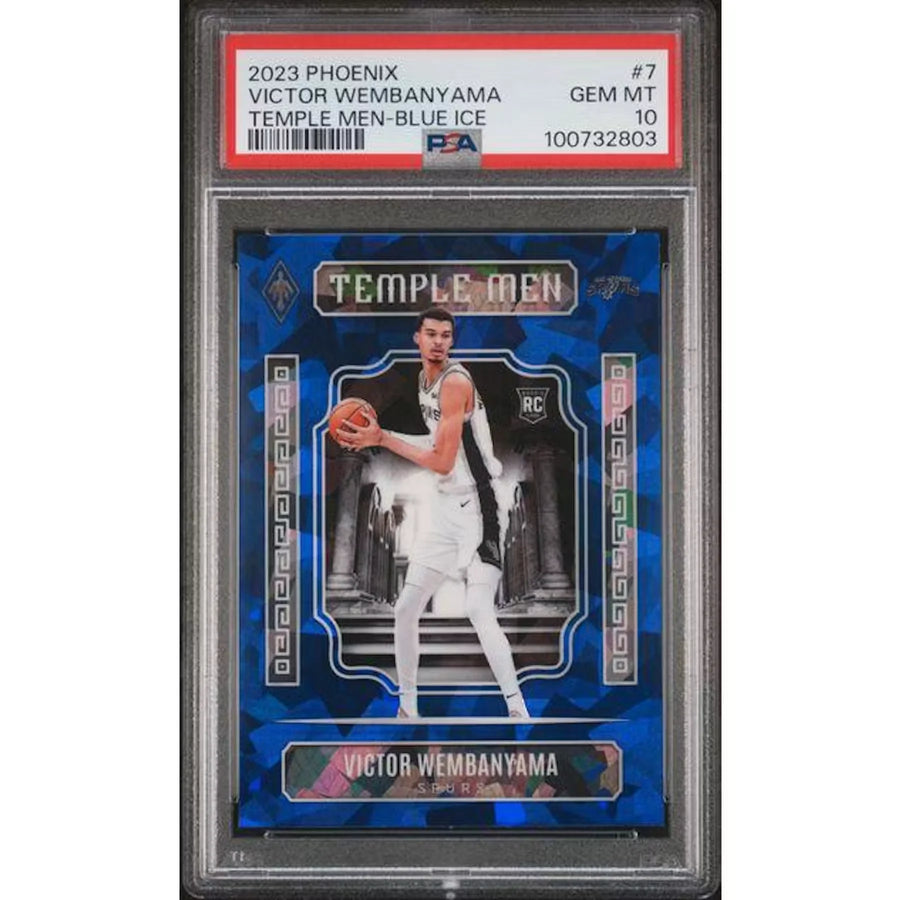 Victor Wembanyama Signed 2023-24 Panini Phoenix Rookie #7 | PSA 10 Blue Ice