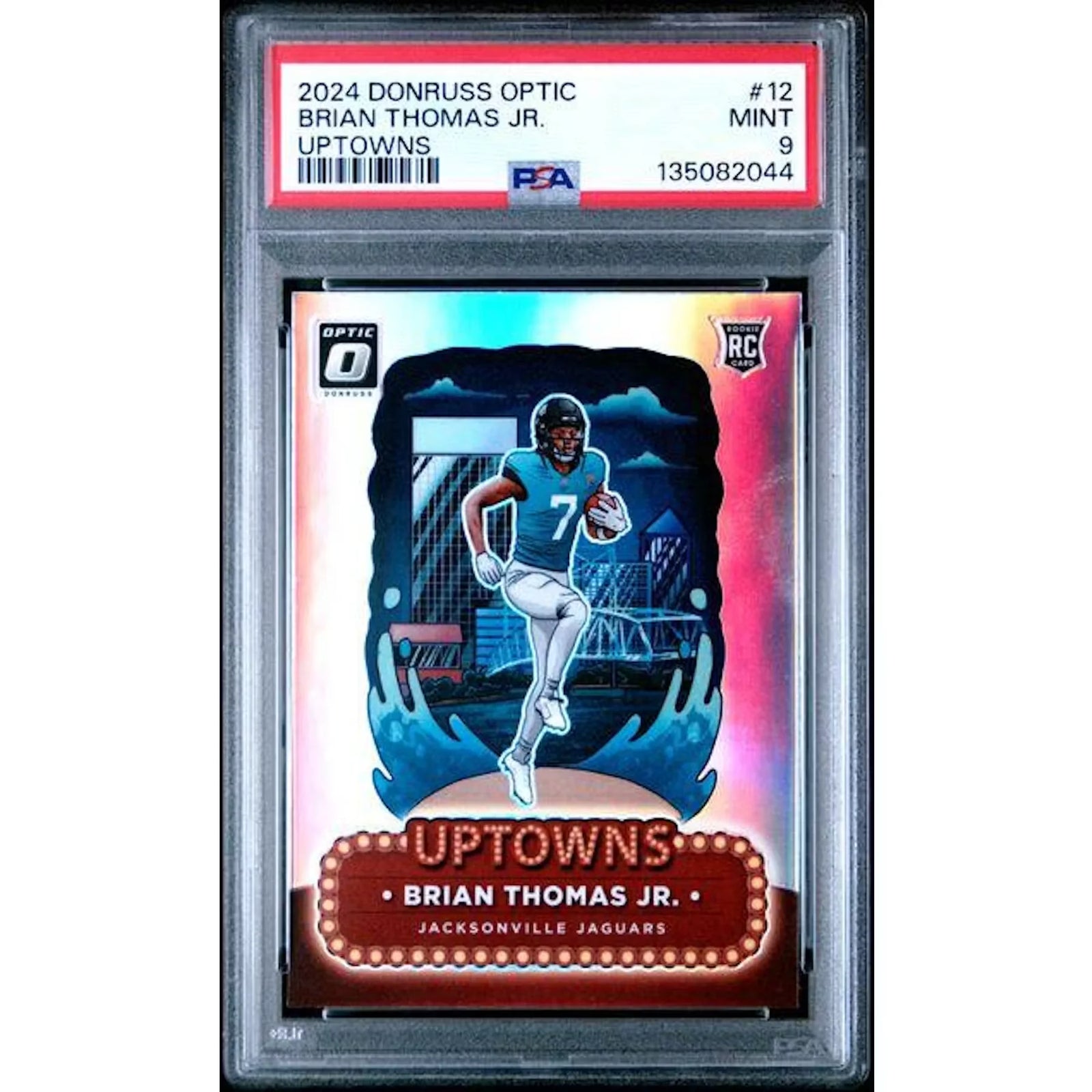 Brian Thomas Jr. Signed 2024 Panini Donruss Optic Uptowns Rookie #12 | PSA 9