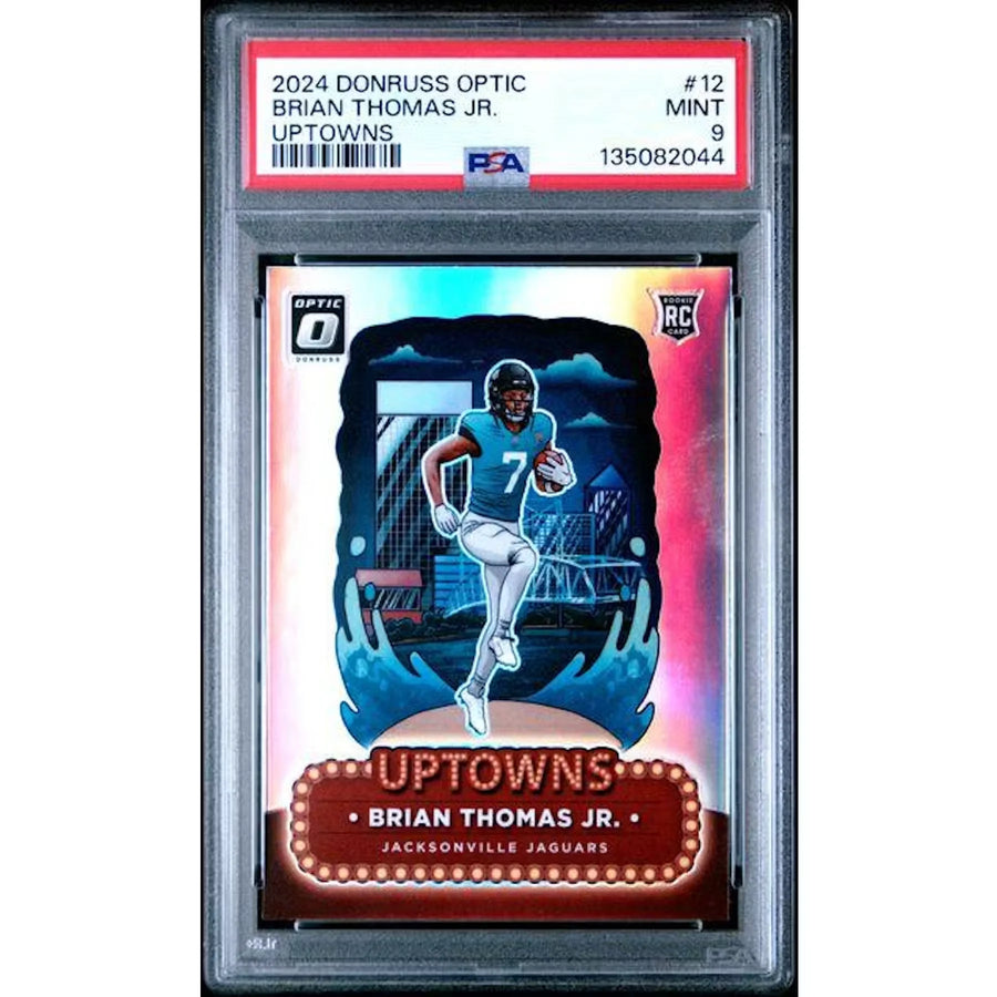 Brian Thomas Jr. Signed 2024 Panini Donruss Optic Uptowns Rookie #12 | PSA 9