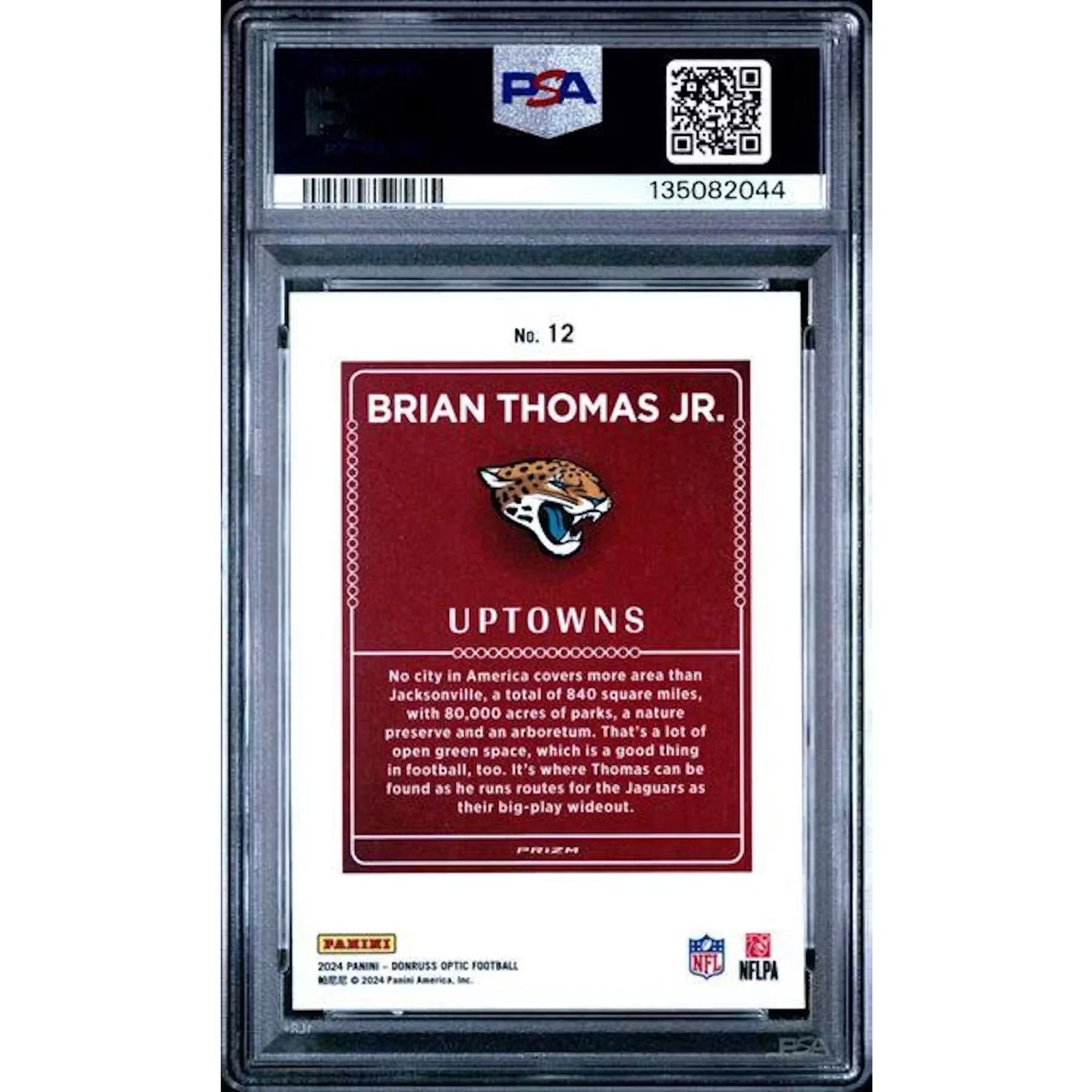 Brian Thomas Jr. Signed 2024 Panini Donruss Optic Uptowns Rookie #12 | PSA 9