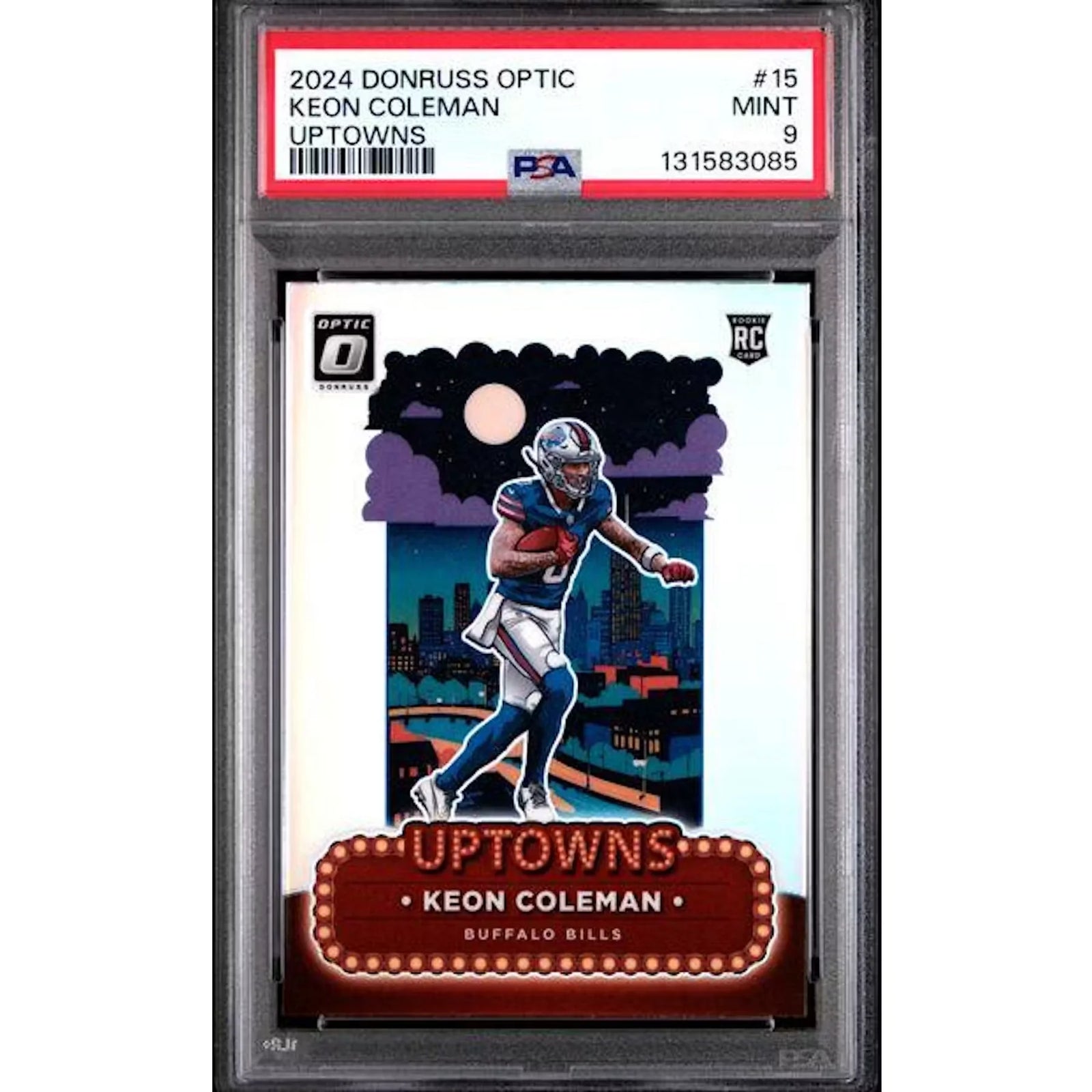 Keon Coleman 2024 Panini Donruss Optic Uptowns Rookie #15 | PSA 9