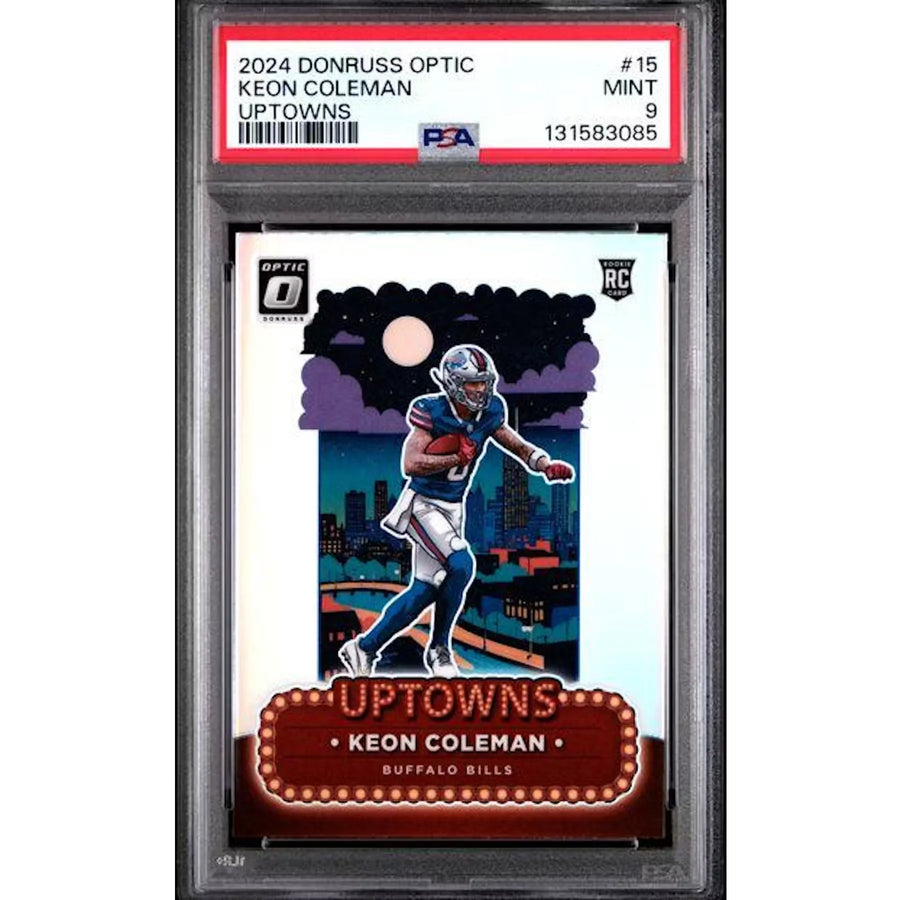 Keon Coleman 2024 Panini Donruss Optic Uptowns Rookie #15 | PSA 9