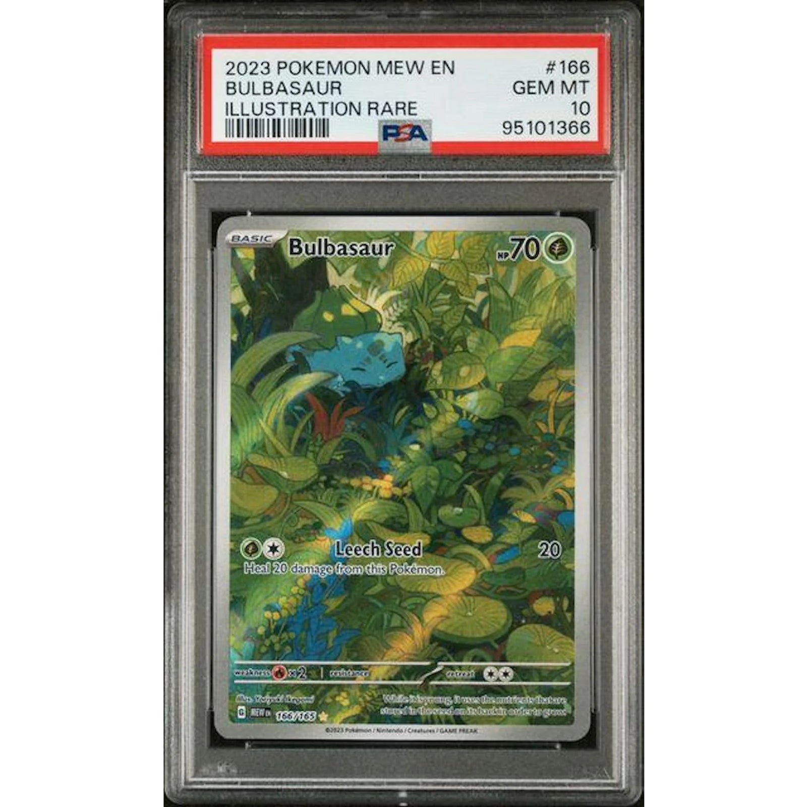 2023 Pokemon 151 Bulbasaur Full Art Illustration Rare #166 | PSA 10