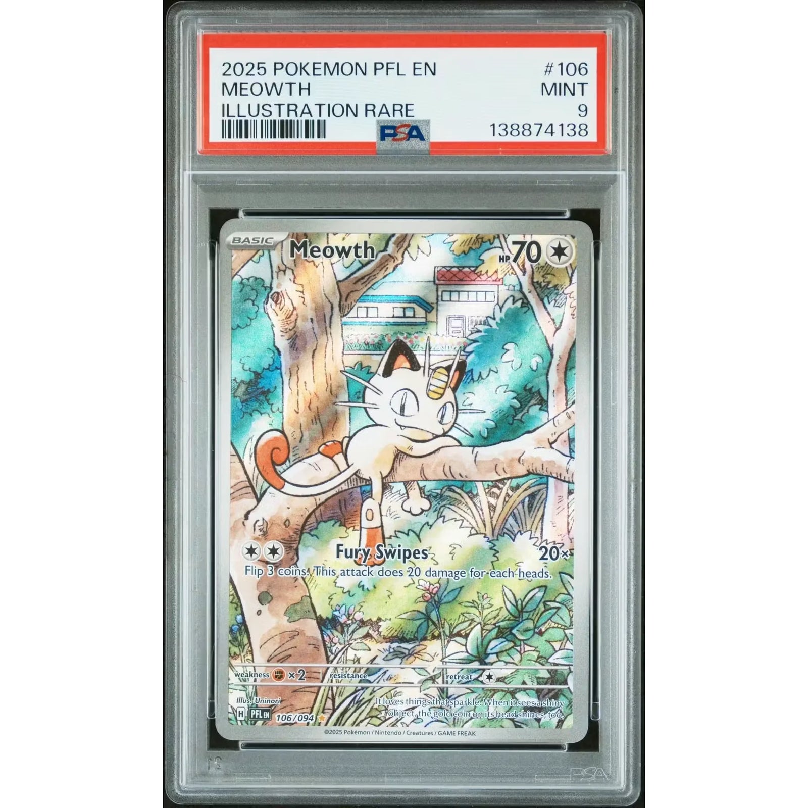 Pokemon Phantasmal Flames Meowth 106/094 | PSA 9